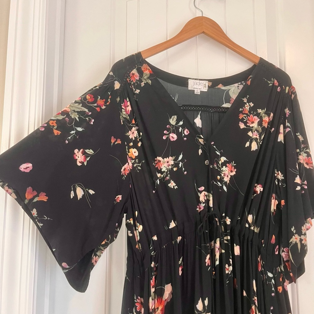 Johnny Was Black Floral Maxi Dress